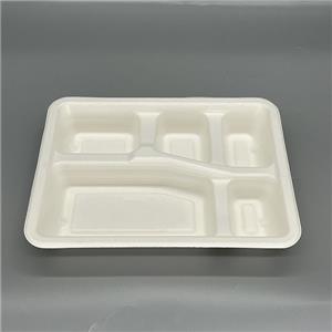 PFAS-Free 5-Compartment Laminated Bagasse Trays