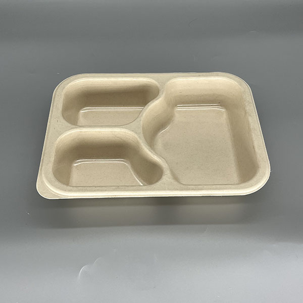 221x168mm 3-Compartment PFAS-Free Laminated Bagasse Trays