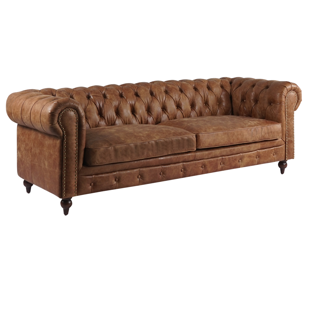 brown leather chesterfield