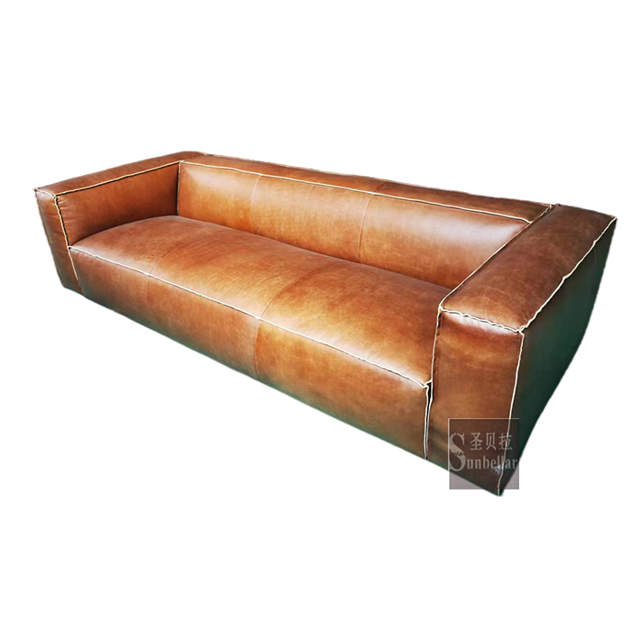 Supply House and home brown genuine leather couches 3seat Wholesale