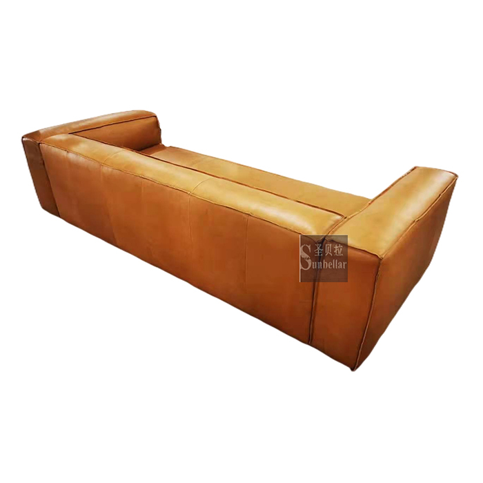 Supply House and home brown genuine leather couches 3seat Wholesale