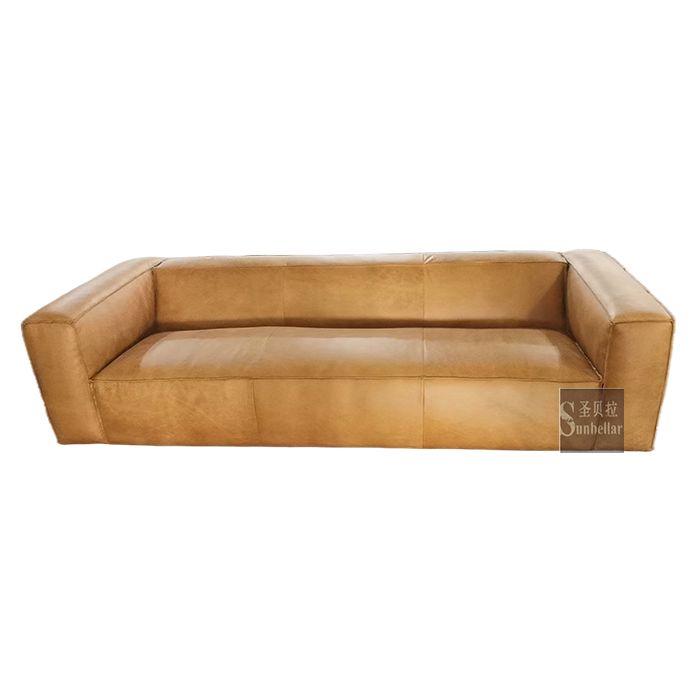 Supply House and home brown genuine leather couches 3seat Wholesale