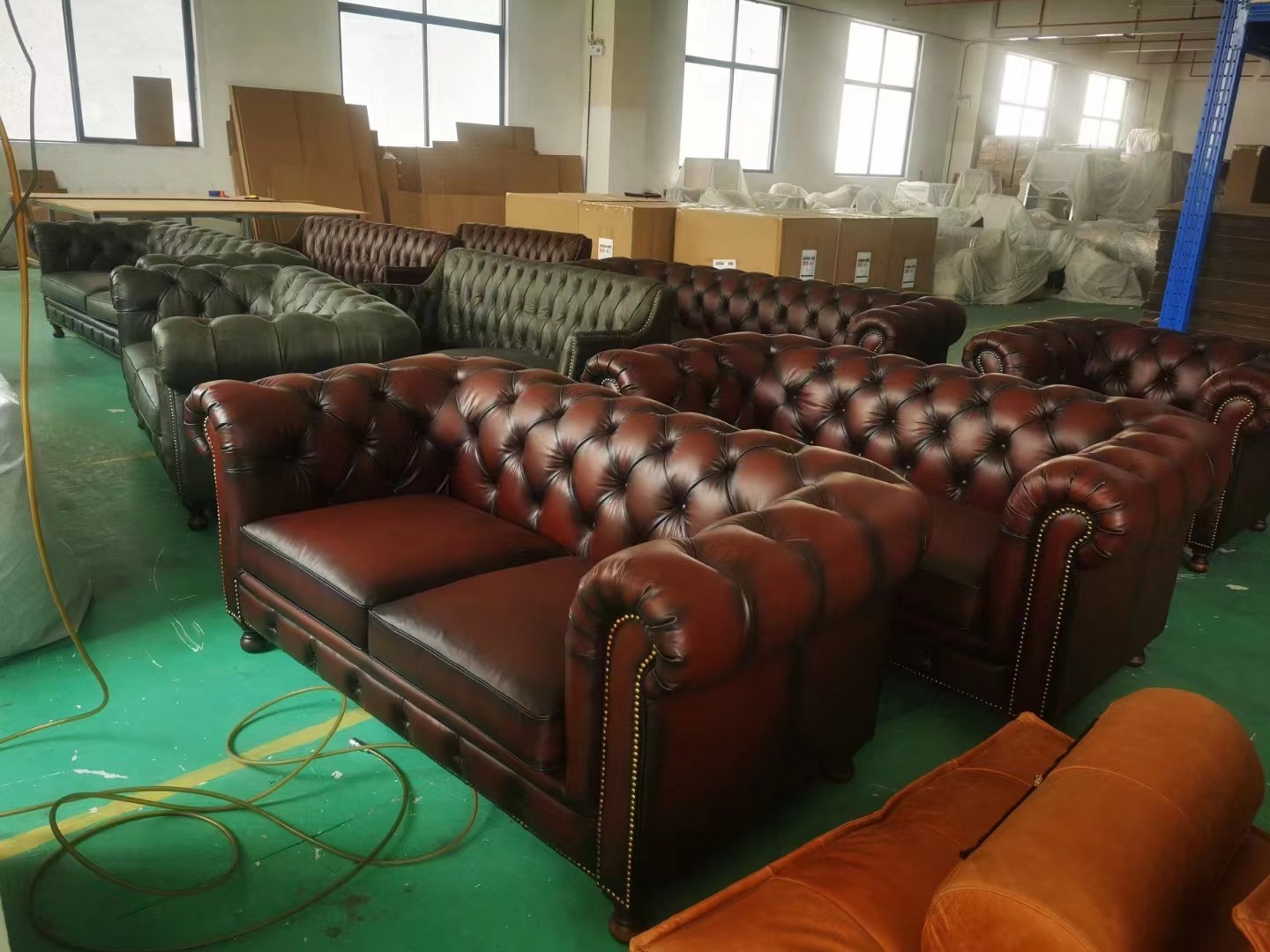 Supply 2 Seater Chesterfield Sofa Leather Chesterfield Loveseat ...