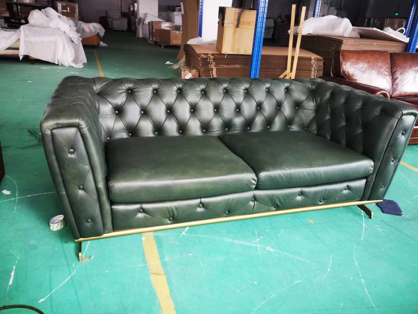 green chesterfield sofa