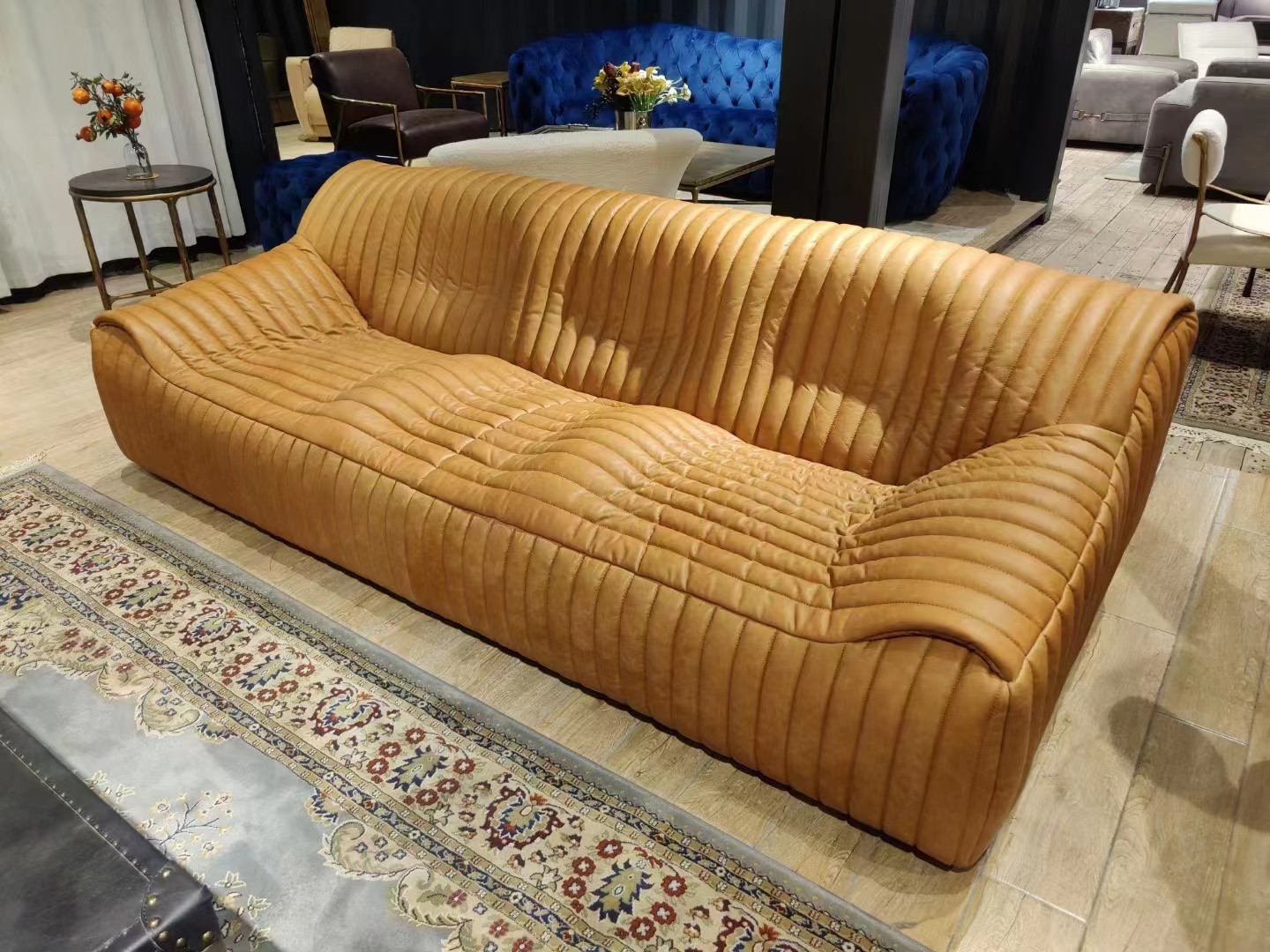 genuine leather 3 seater sofa