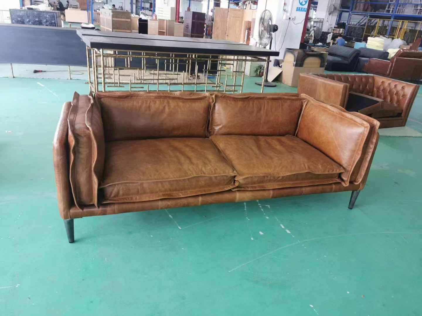 genuine leather love seat