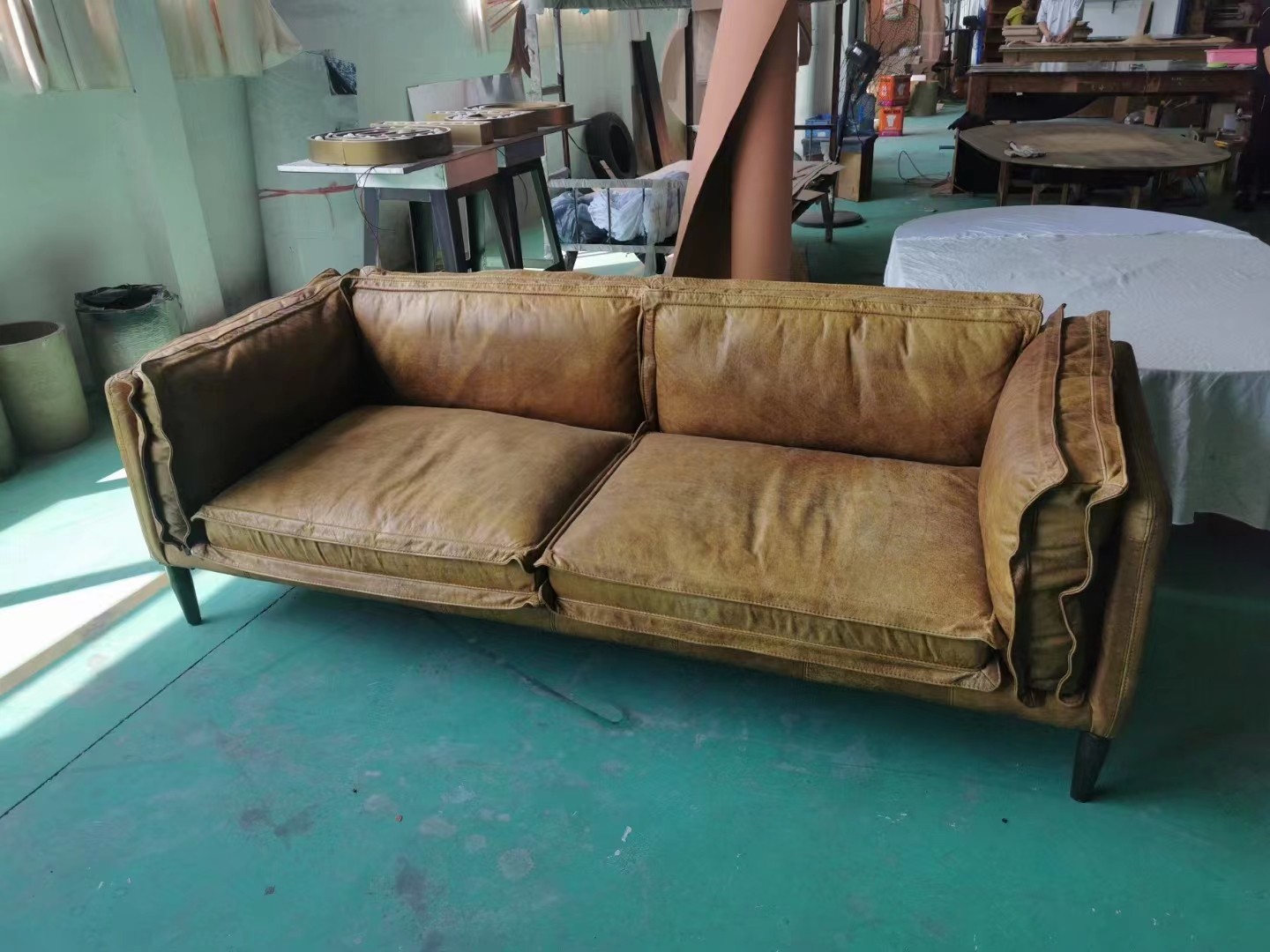 modern genuine leather sofa