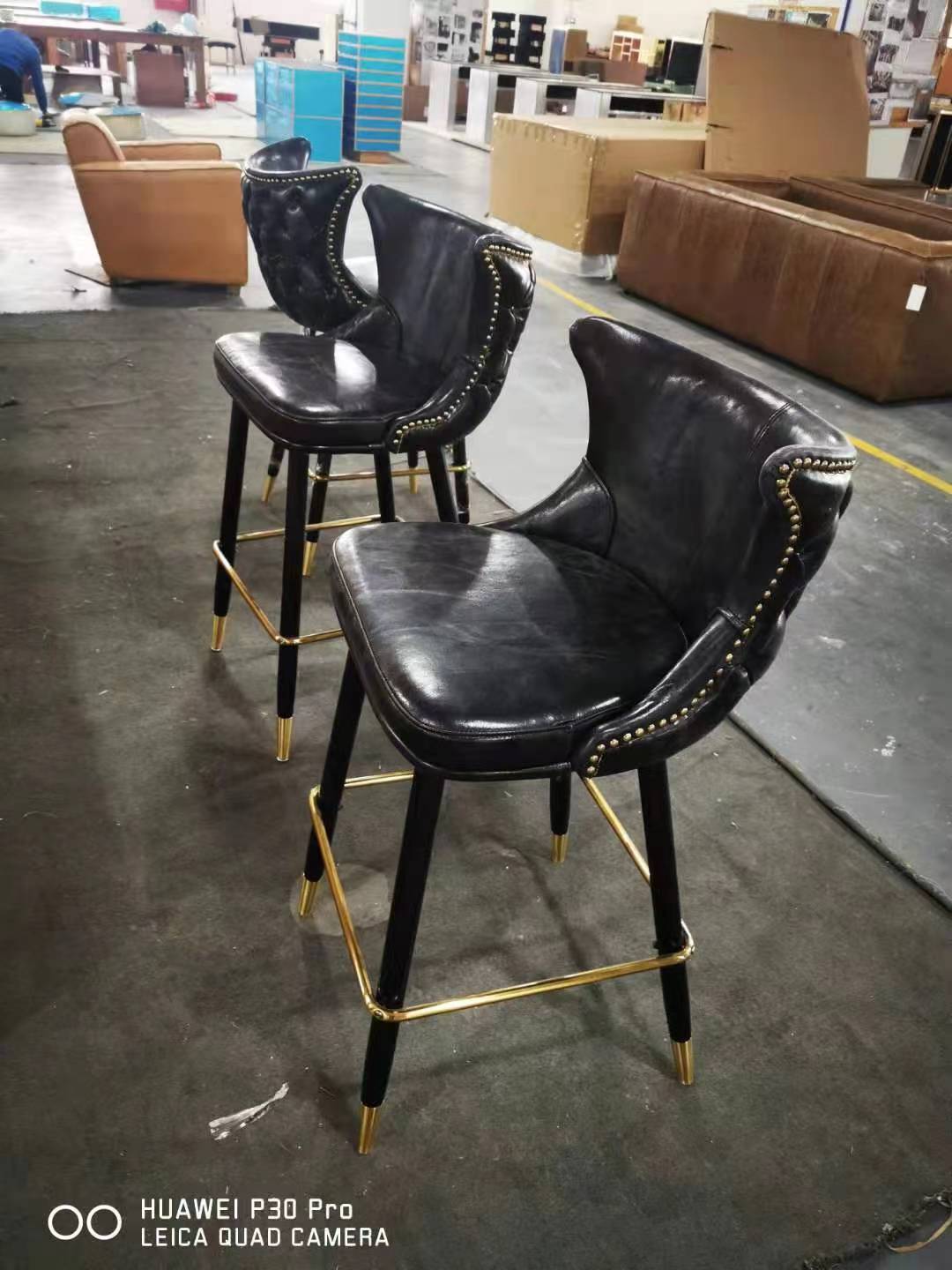 brown leather bar stools