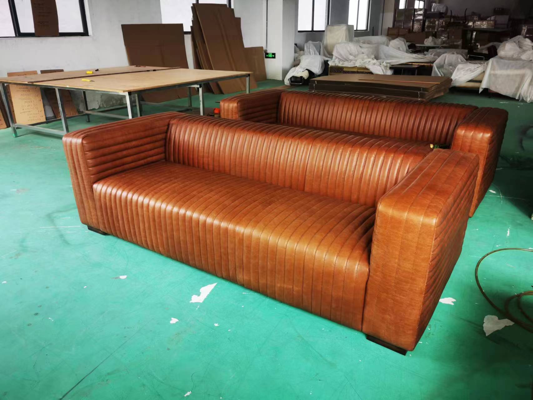 3 seater genuine leather sofa