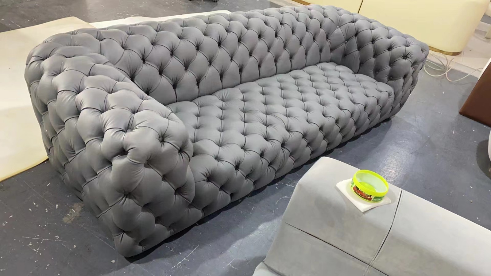 green chesterfield couch