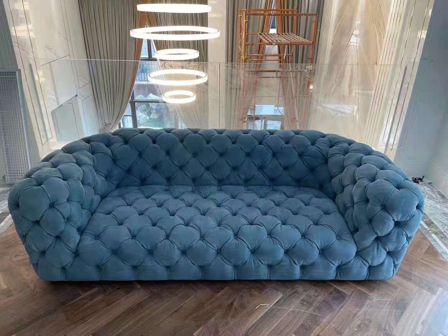 green chesterfield couch