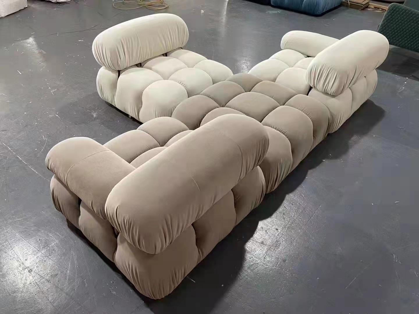 velvet 3 seater sofa