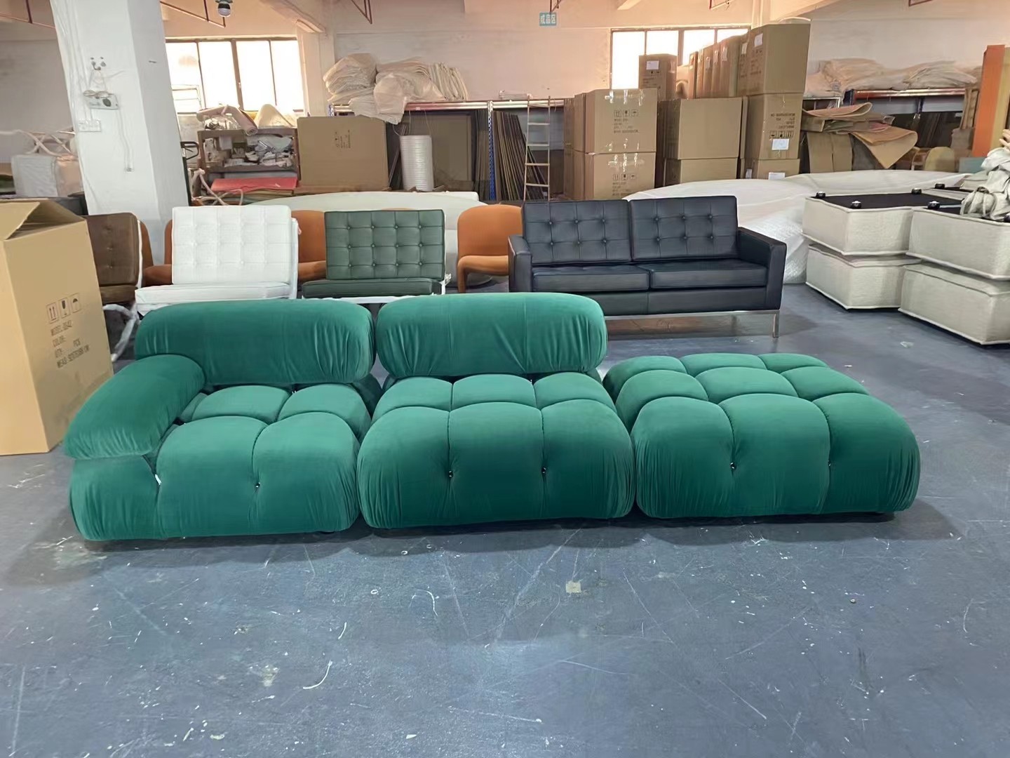 modern velvet sofa