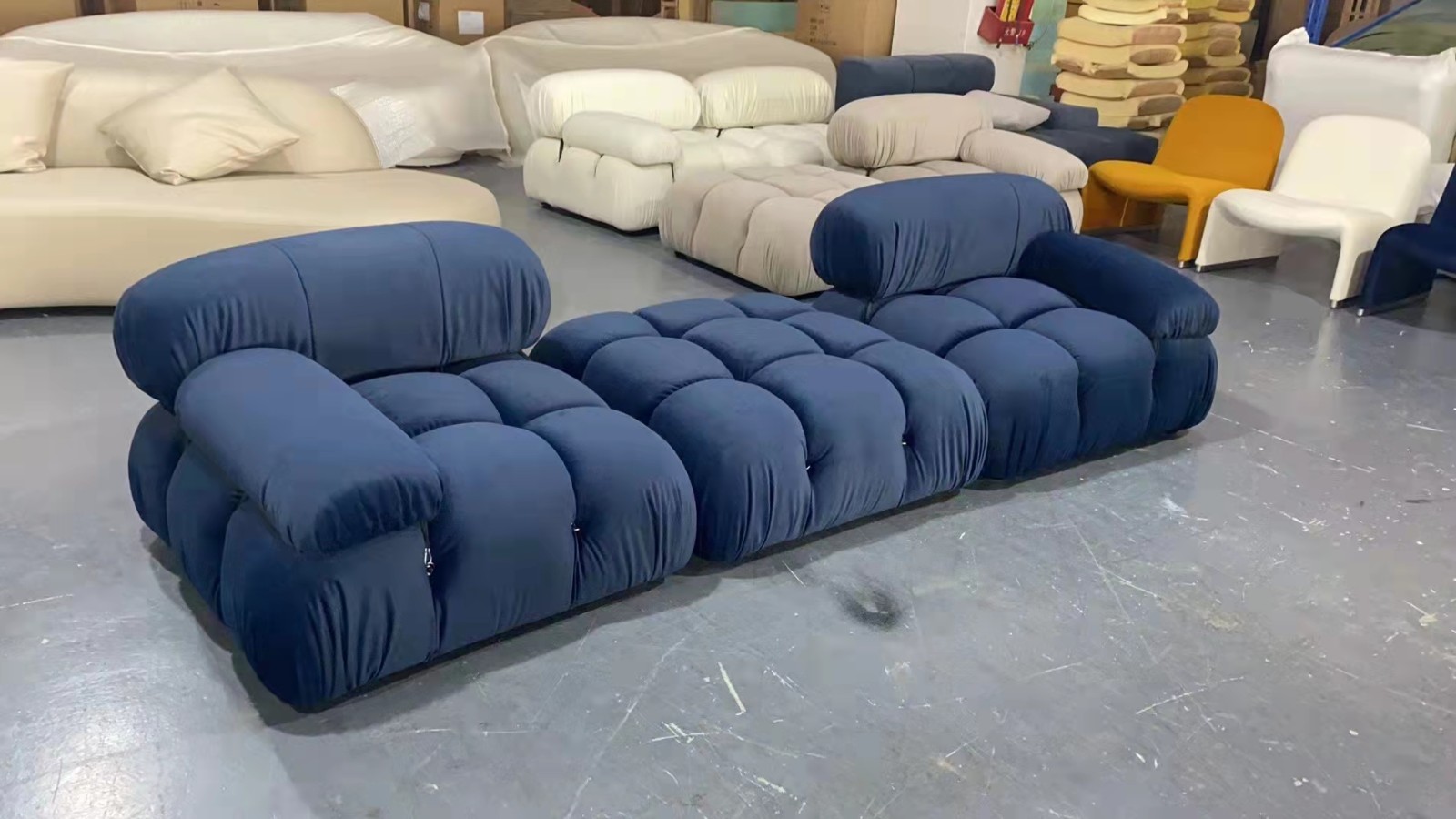 modern velvet sofa