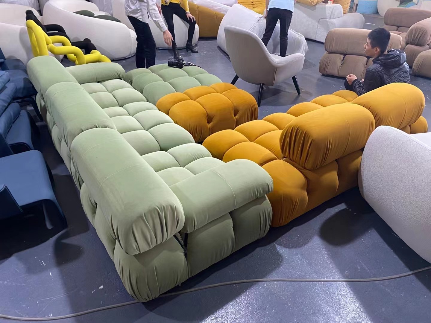 modern velvet sofa