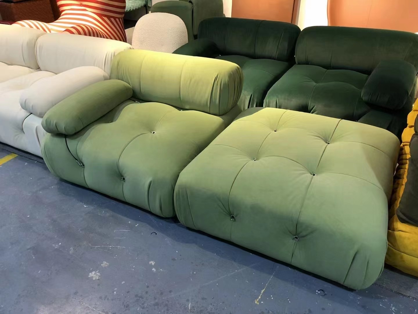 velvet sectional couch