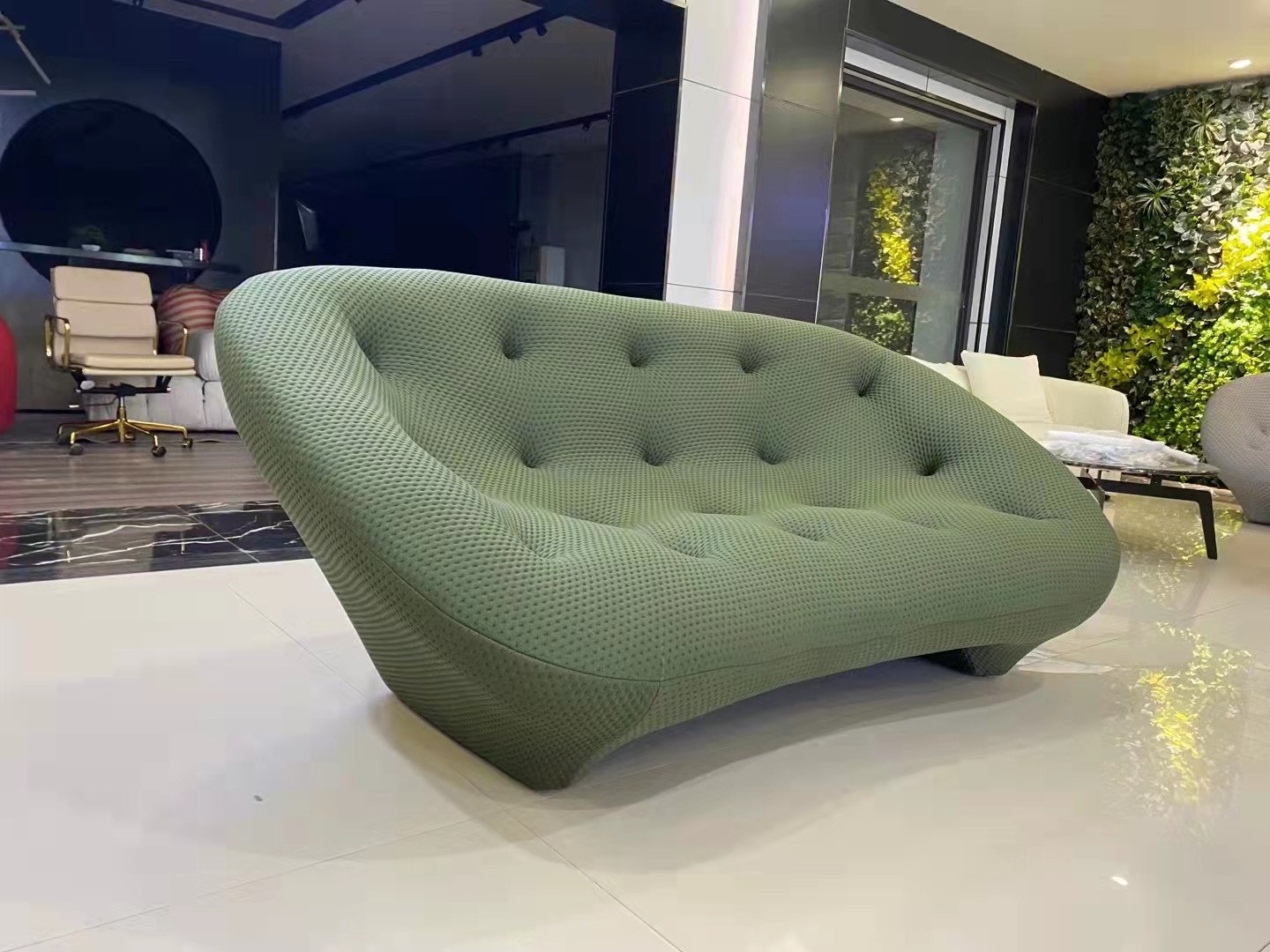 modern curved sofa