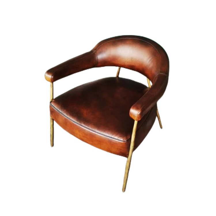 Supply Vintage brown leather chair tan leather accent chair Wholesale