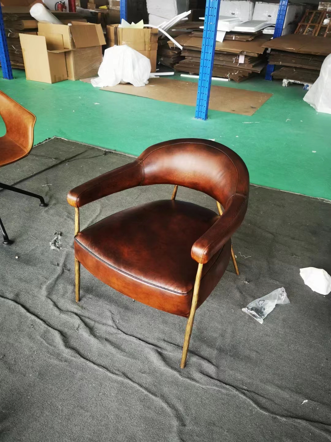 brown leather chair