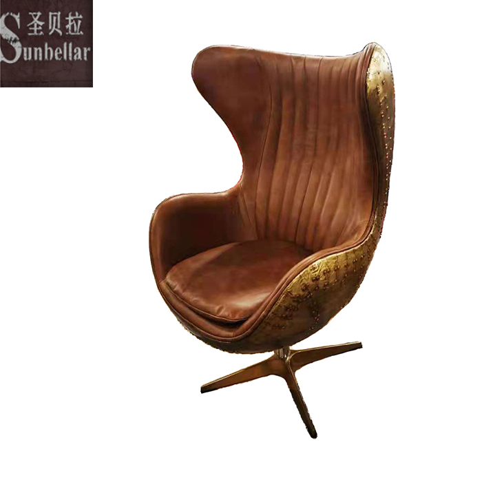 Supply Arne jacobsen chair rustic brown leahter egg chair Wholesale