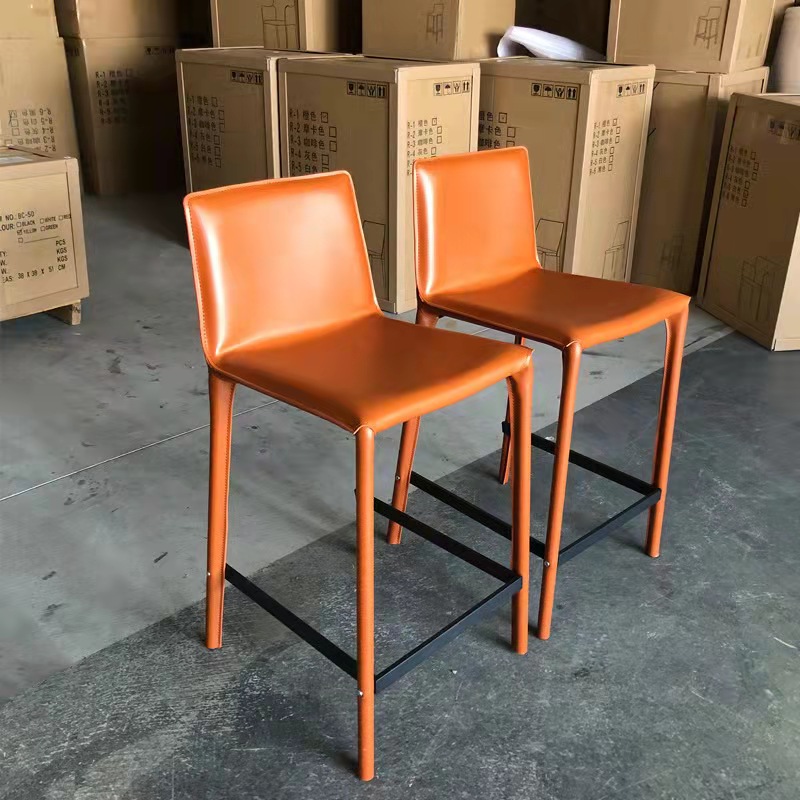 tan leather stools