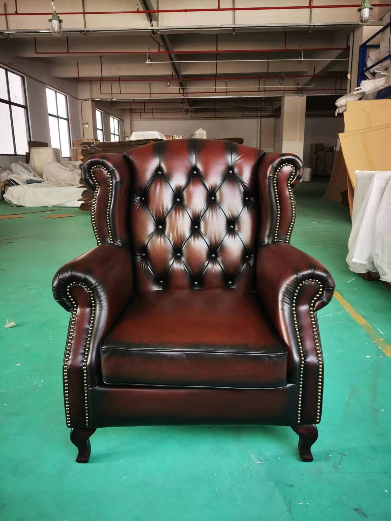 real leather chesterfield chair