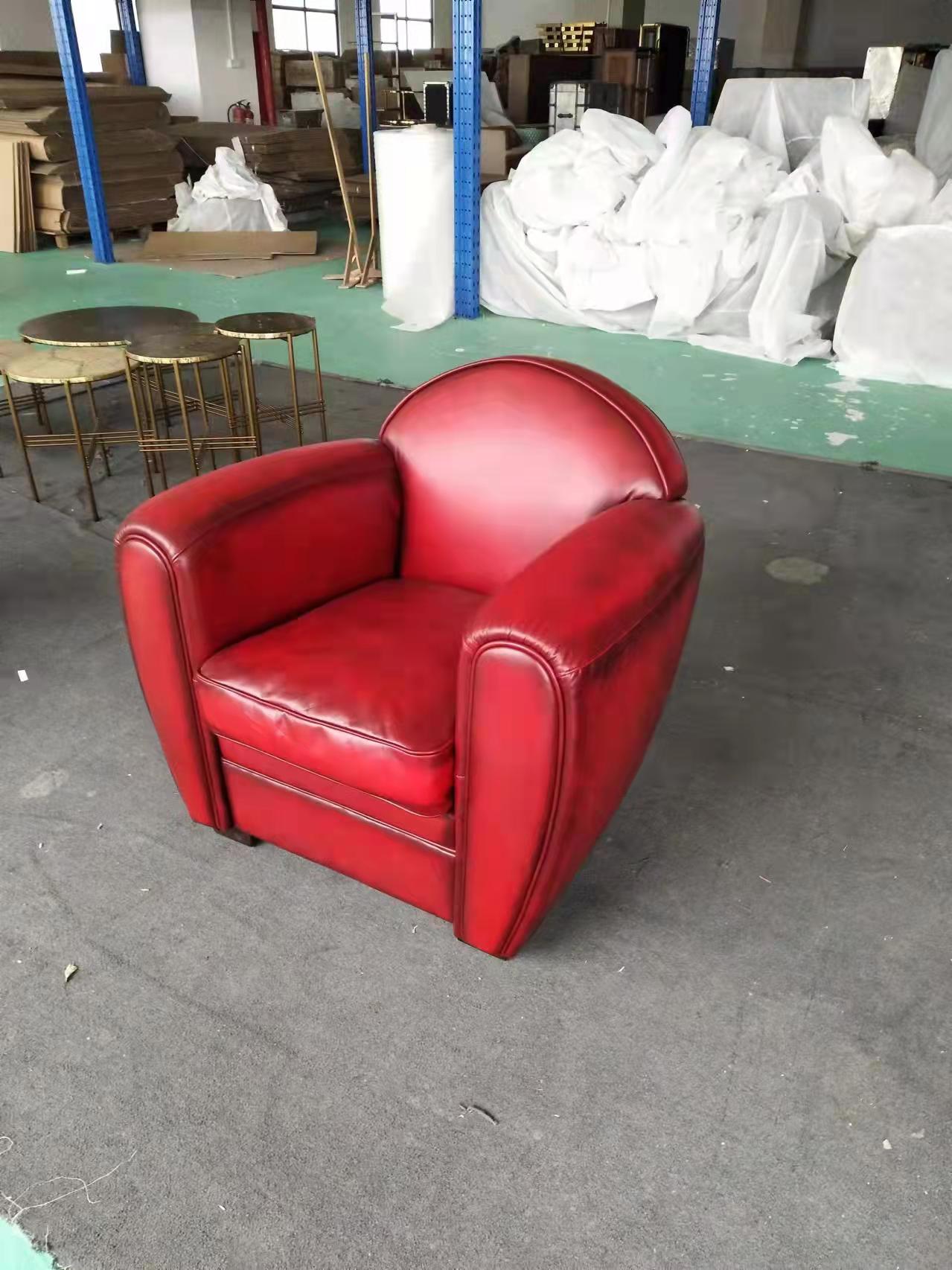 red accent chair