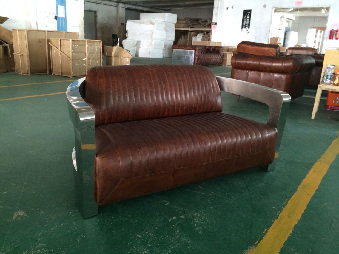 genuine brown leather couch