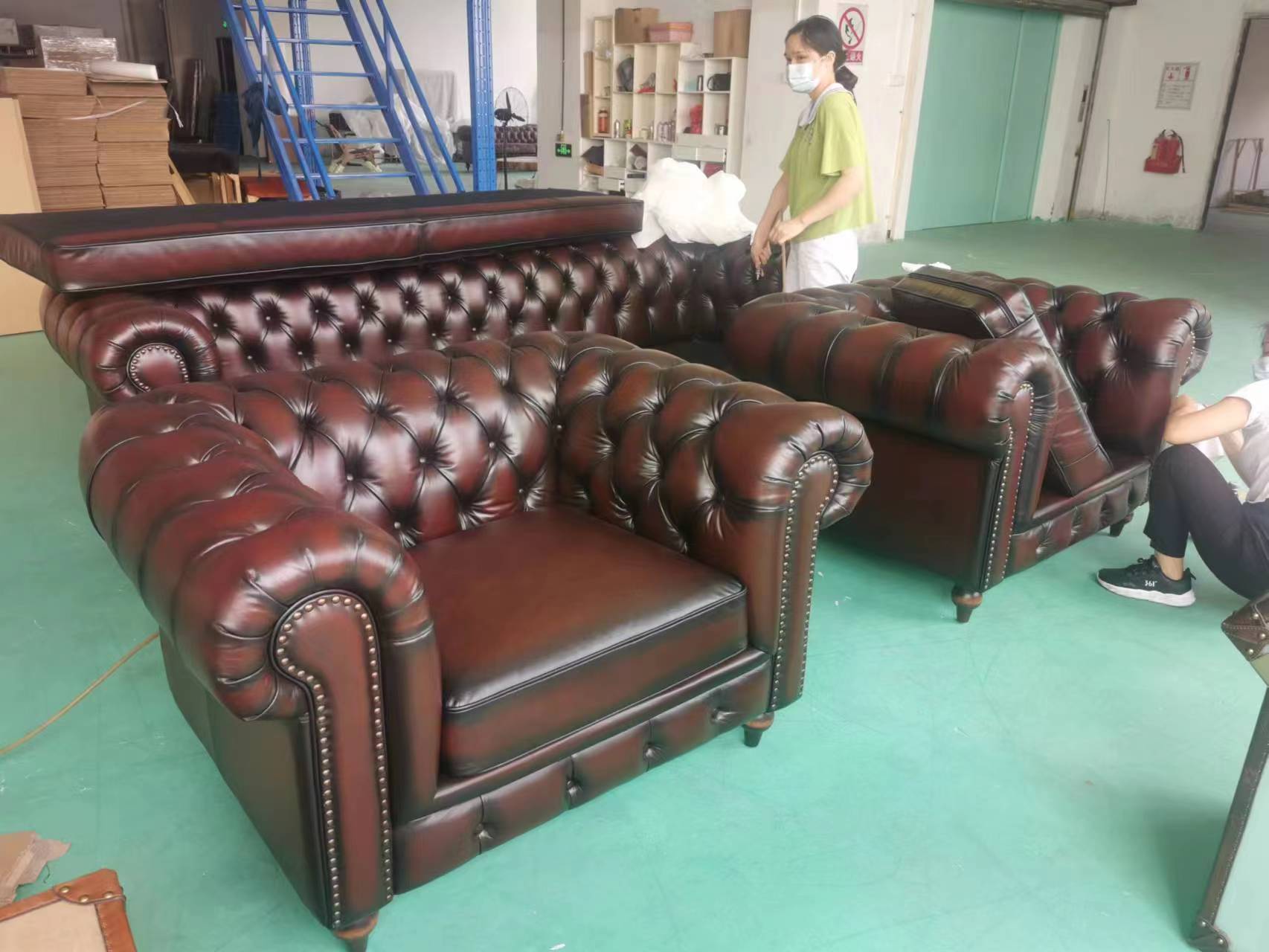 large leather chesterfield sofa