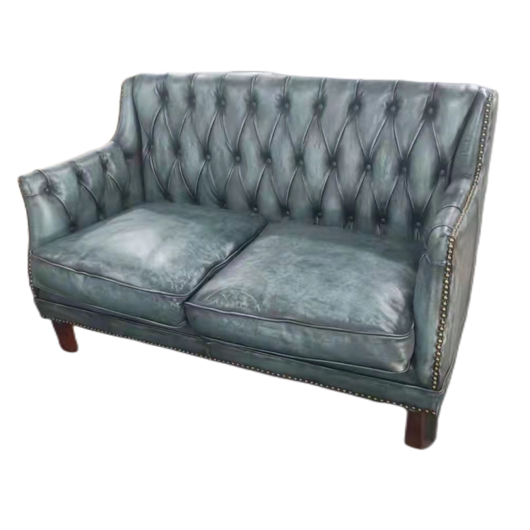 Supply Hotel brown leahter chesterfield sofa high back fully tufted