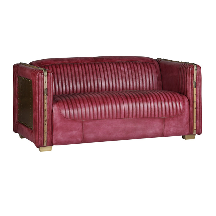 Supply 2 seater sofa leather couch genuine leather sofa and loveseat