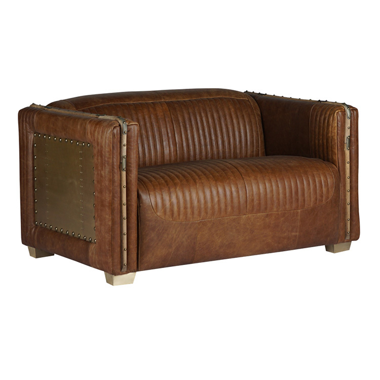 Supply 2 seater sofa leather couch genuine leather sofa and loveseat
