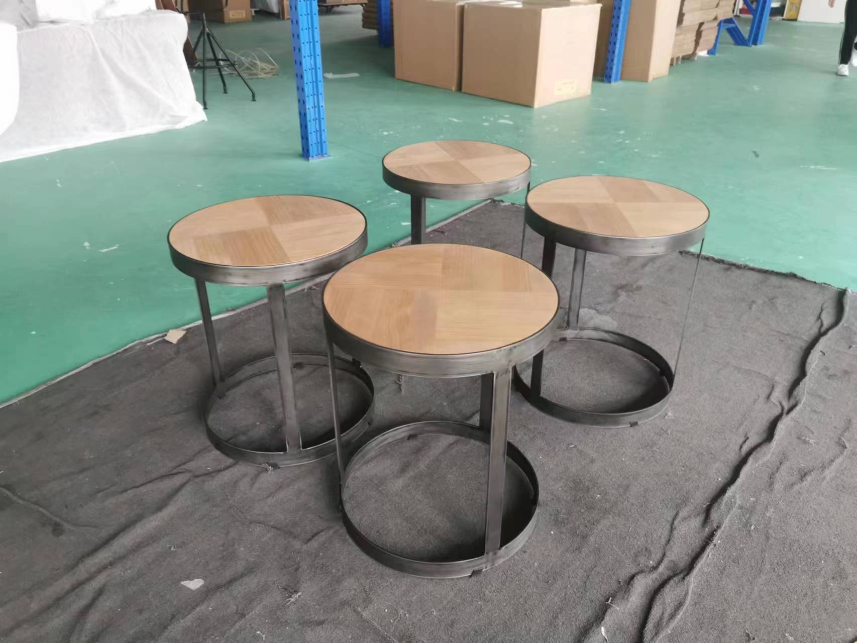 farmhouse wooden side cocktail tables