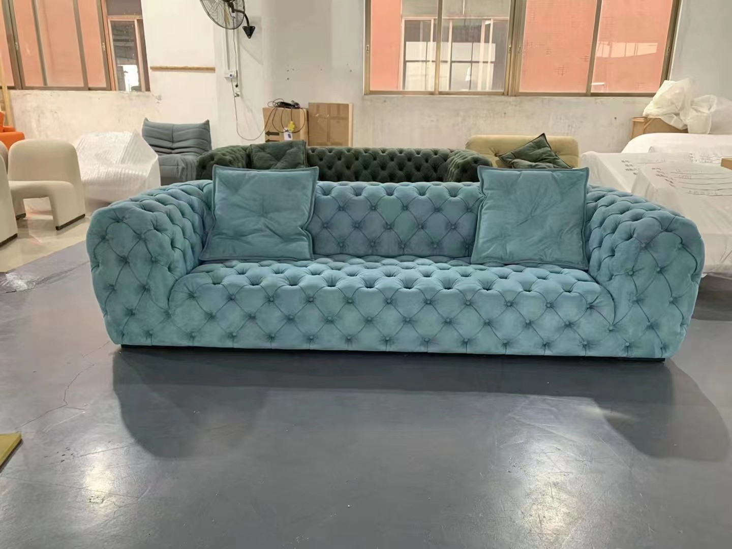 blue chesterfield sofa