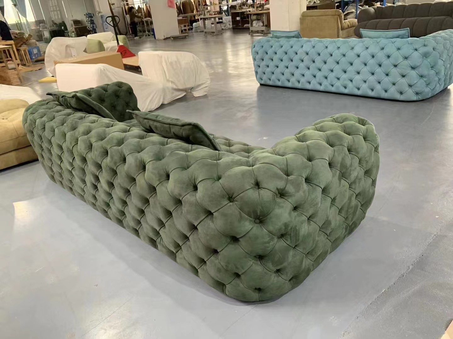 green chesterfield sofa