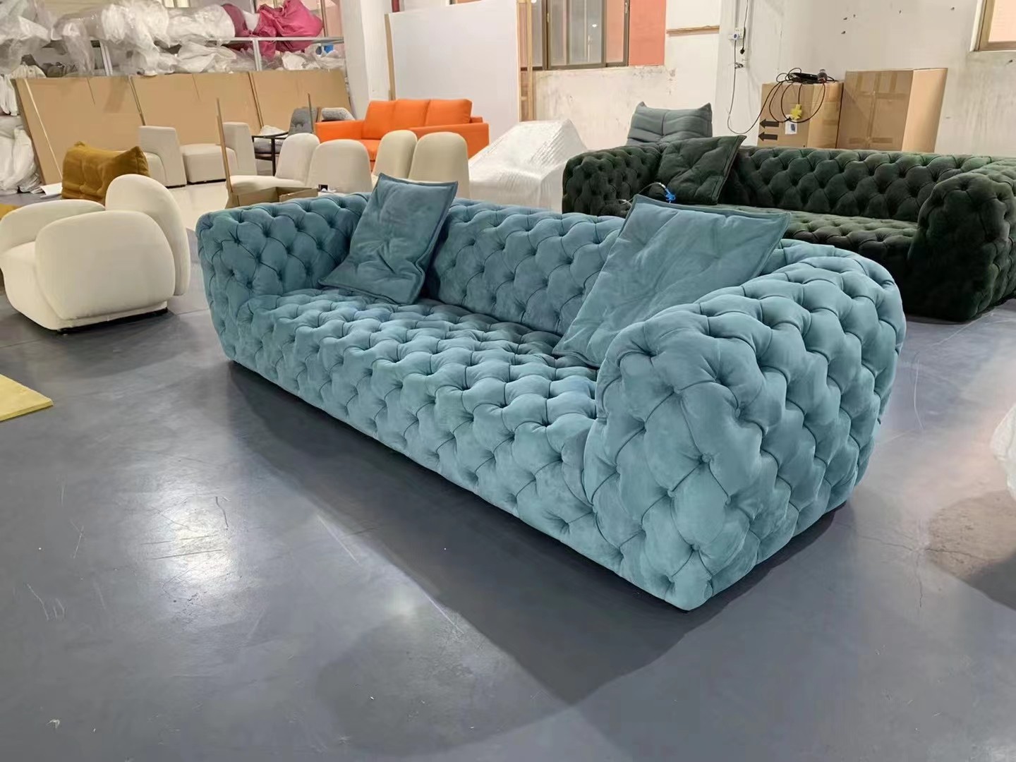 green chesterfield sofa