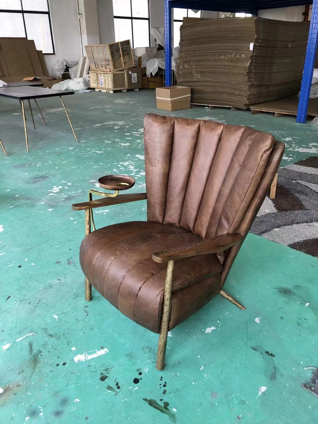 mid century leather armchair