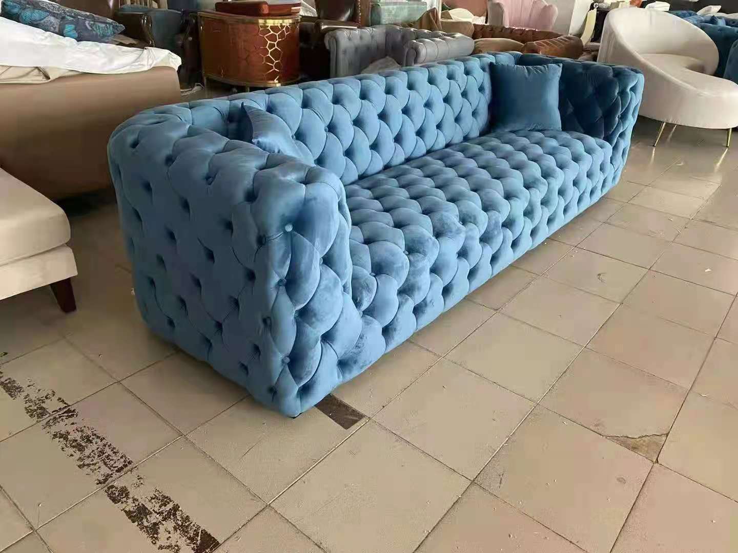 velvet chesterfield sofa