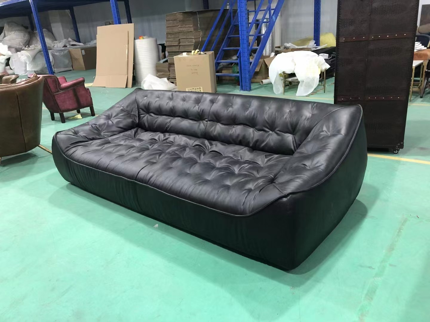 real leather couch