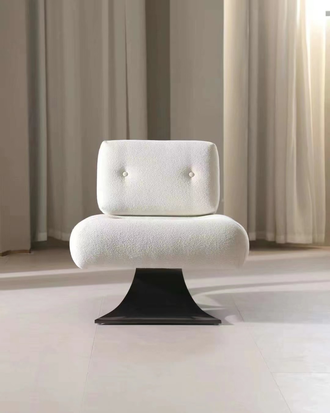 white boucle chair