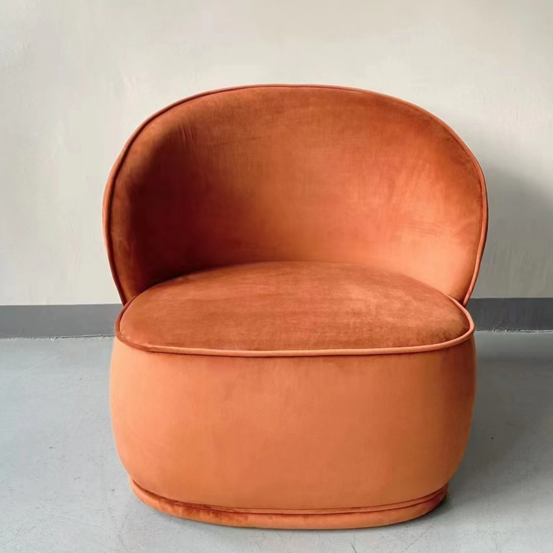 Supply modern orange velvet lounge chair vs armchair living room accent