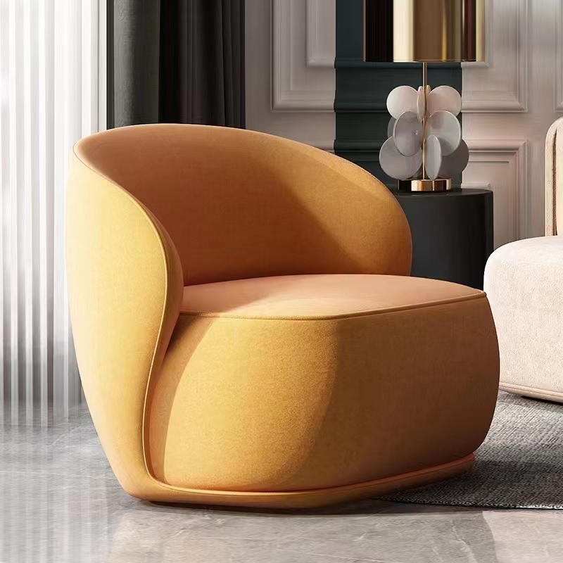 Supply modern orange velvet lounge chair vs armchair living room accent