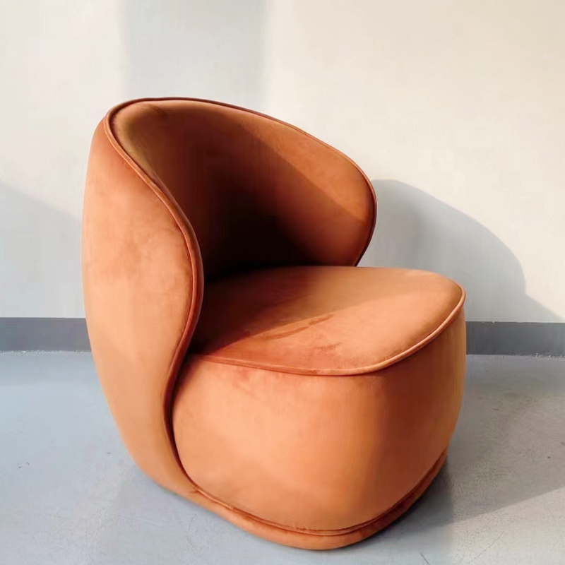 Supply modern orange velvet lounge chair vs armchair living room accent