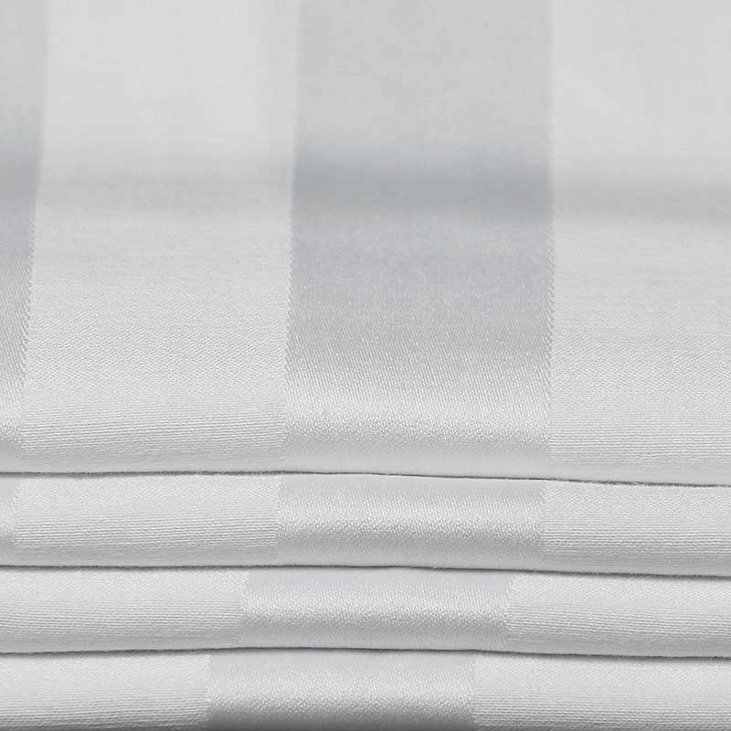 3cm Satin Stripe Whit Bedding Set for Hotel