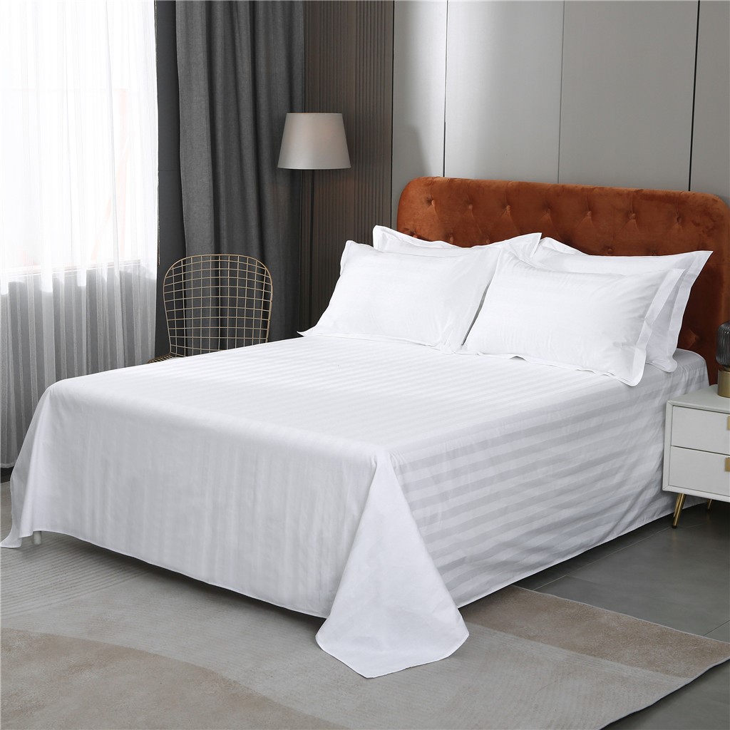 300TC CVC 3cm sateen stripe for bedding