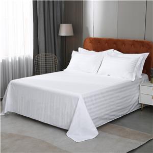 3cm Satin Stripe Whit Bedding Set for Hotel