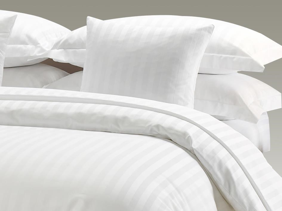 3CM stripe white fabric bedsheet