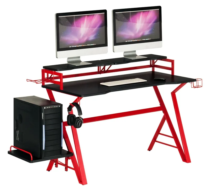 Hölzernes Studiendesign PVC Home Gaming Computertisch mit CPU-Halter