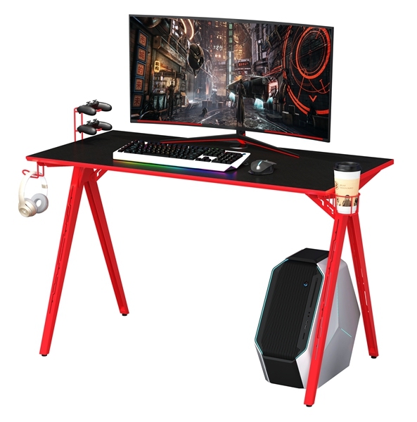Black With Red E-sport Racing Style PC Computer Desktop Gamer Table