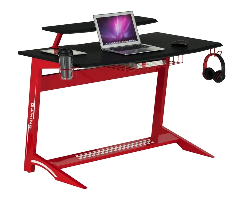 Gaming Computer Desk with headset and cup holder